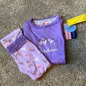 Ruffle Butts Purple Ballerina Pajama Set NWT SOLD OUT PRINT 18-24 months
